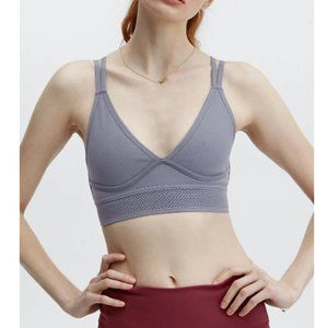 Fabletics Jenni SculptKnit Sports Bra  DARK RAINCLOUD Small